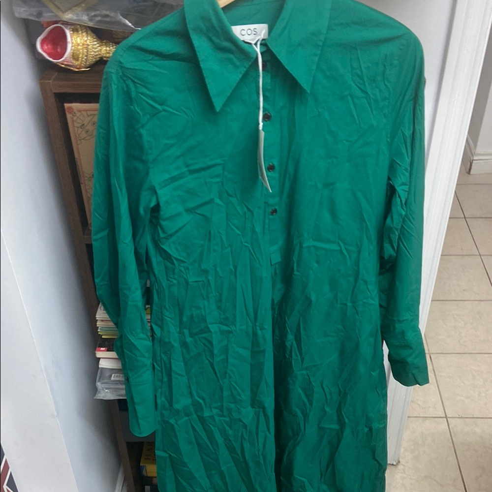 COS Emerald Green Shirt Dress
